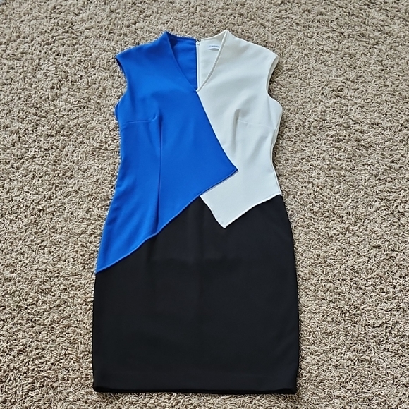 Calvin Klein Dresses & Skirts - Calvin Klein Colorblock Dress Sheath Vneck 10